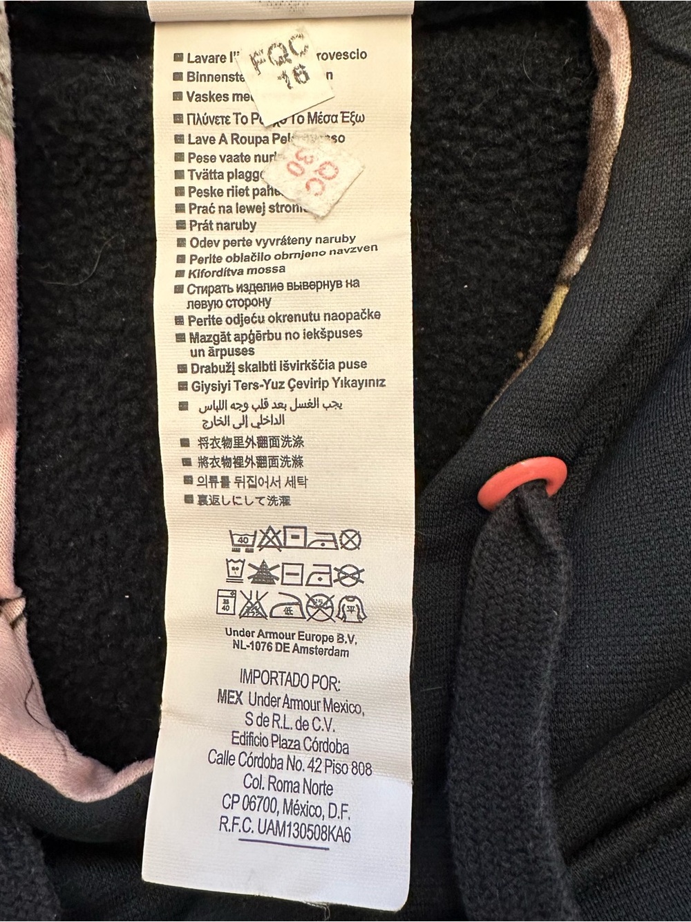 Under Armour Black Hoodie with Pink RealTree Logo and Trim Kangaroo Pocket Sz M - Picture 10 of 12